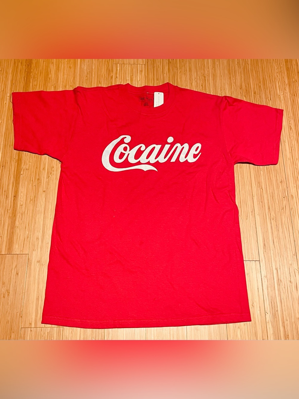 New w tags, Opening Ceremony 2010s Hot Red T-shirt with White 'Cocaine' Script